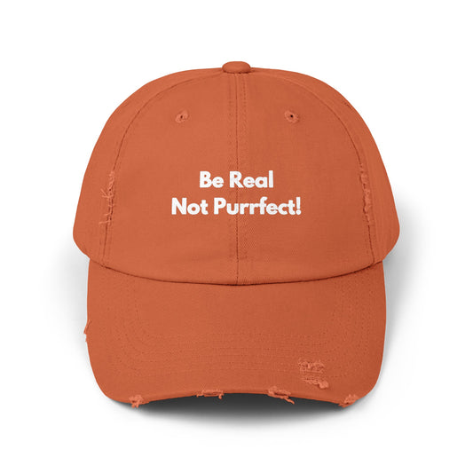 Unisex Distressed Cap | Be Real Not Purrfect!