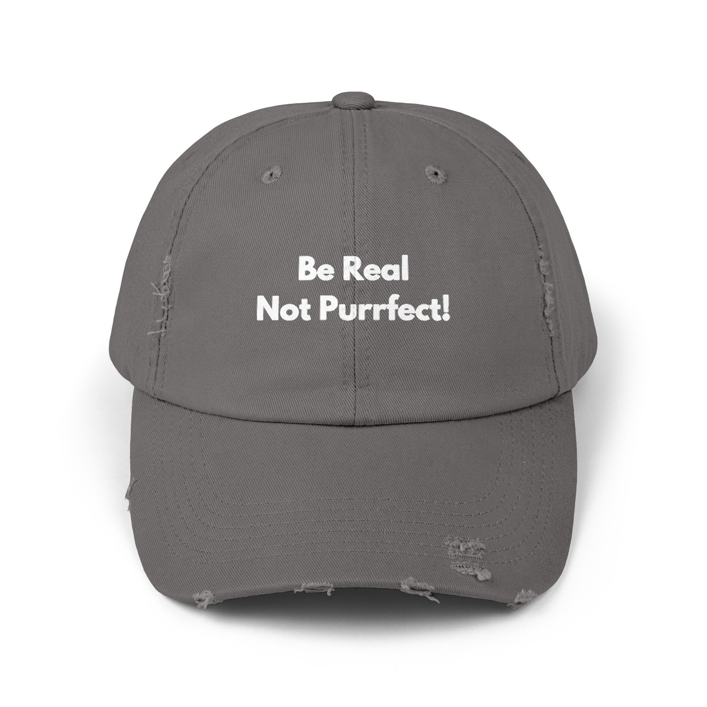 Unisex Distressed Cap | Be Real Not Purrfect!