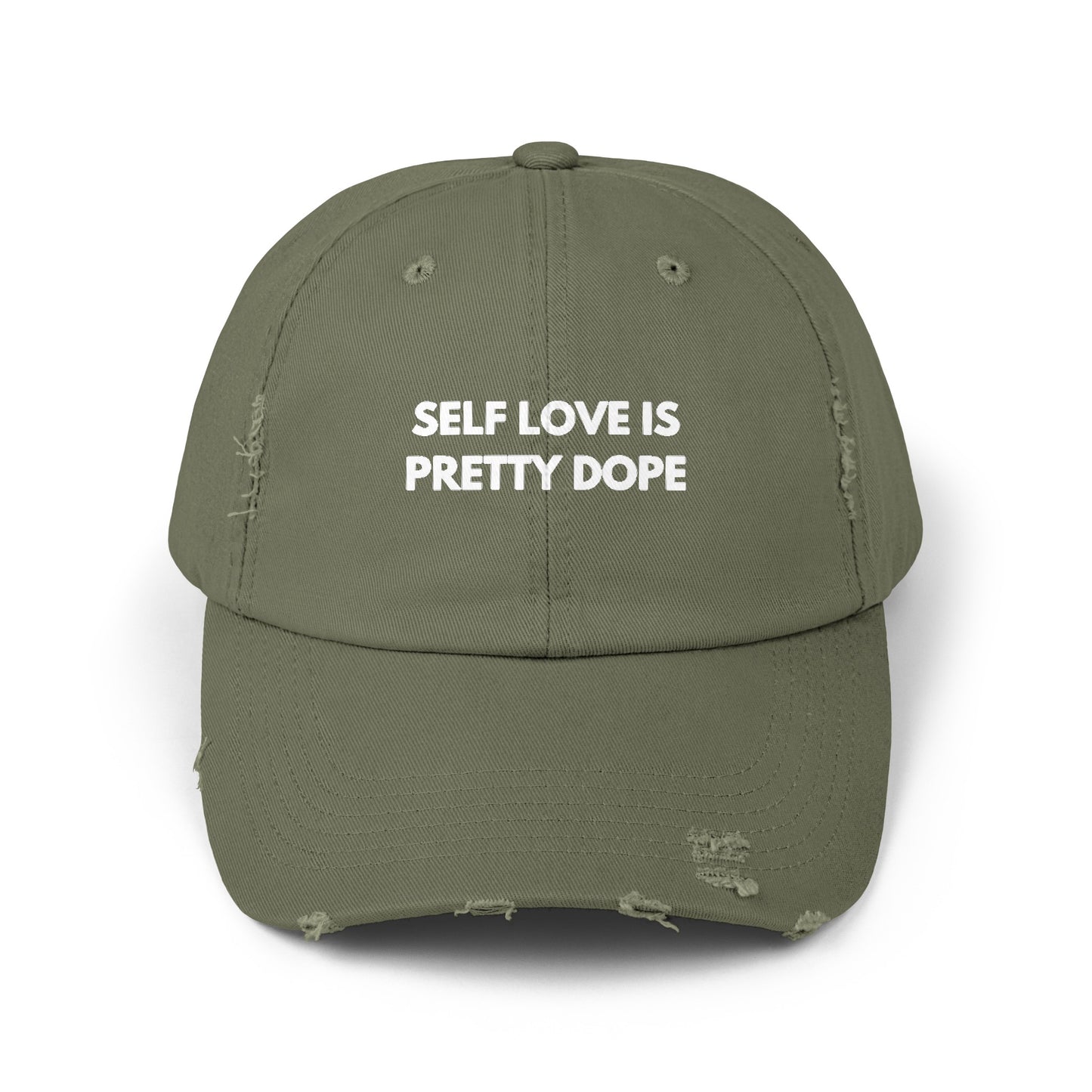 Unisex Distressed Cap | Self Love is Pretty Dope