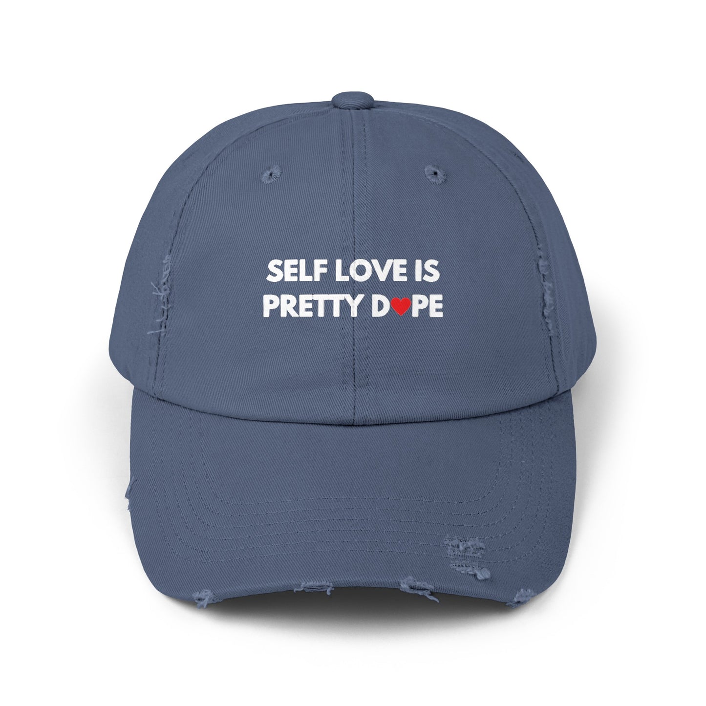 Unisex Distressed Cap | Self Love is Pretty Dope (Heart)