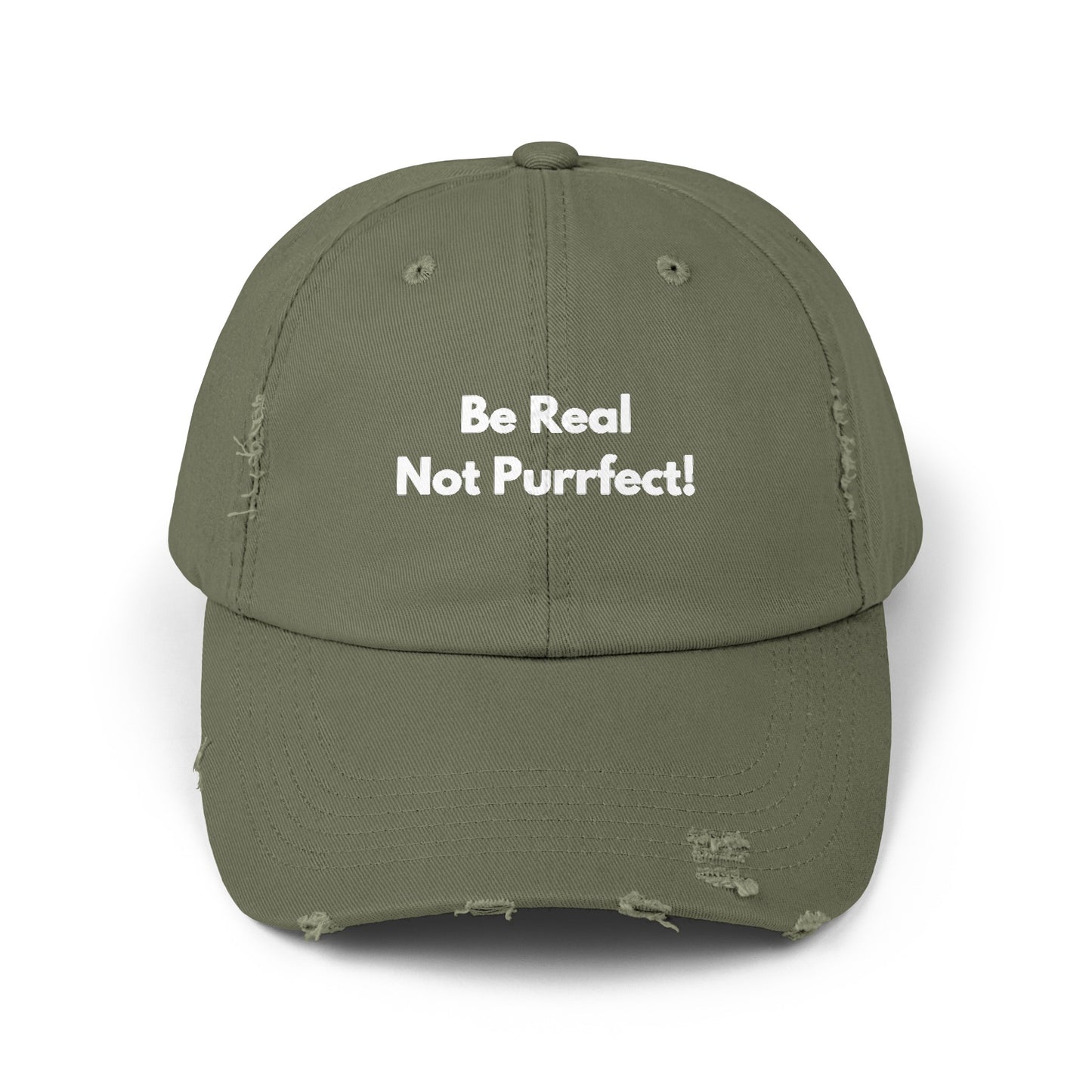 Unisex Distressed Cap | Be Real Not Purrfect!