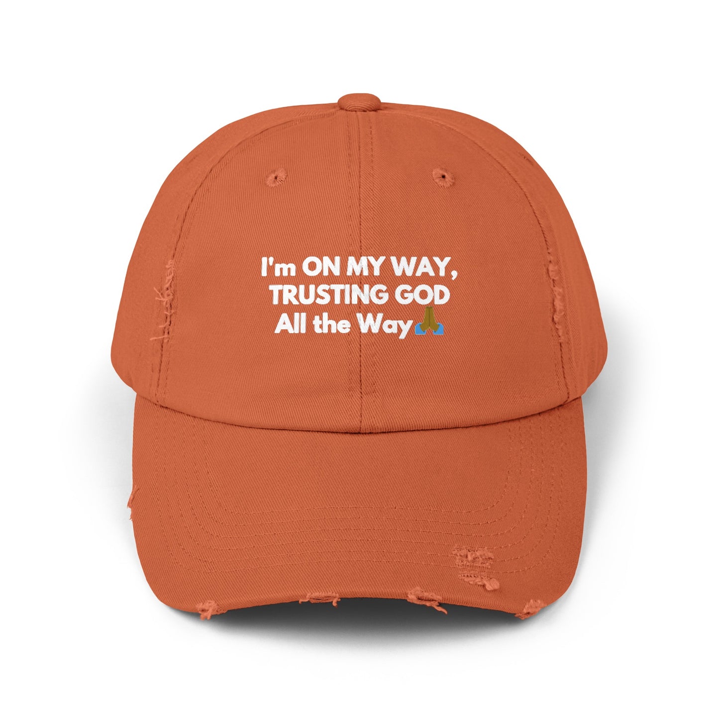 Unisex Distressed Cap | I’m On My Way Trusting God All The Way (Dark)