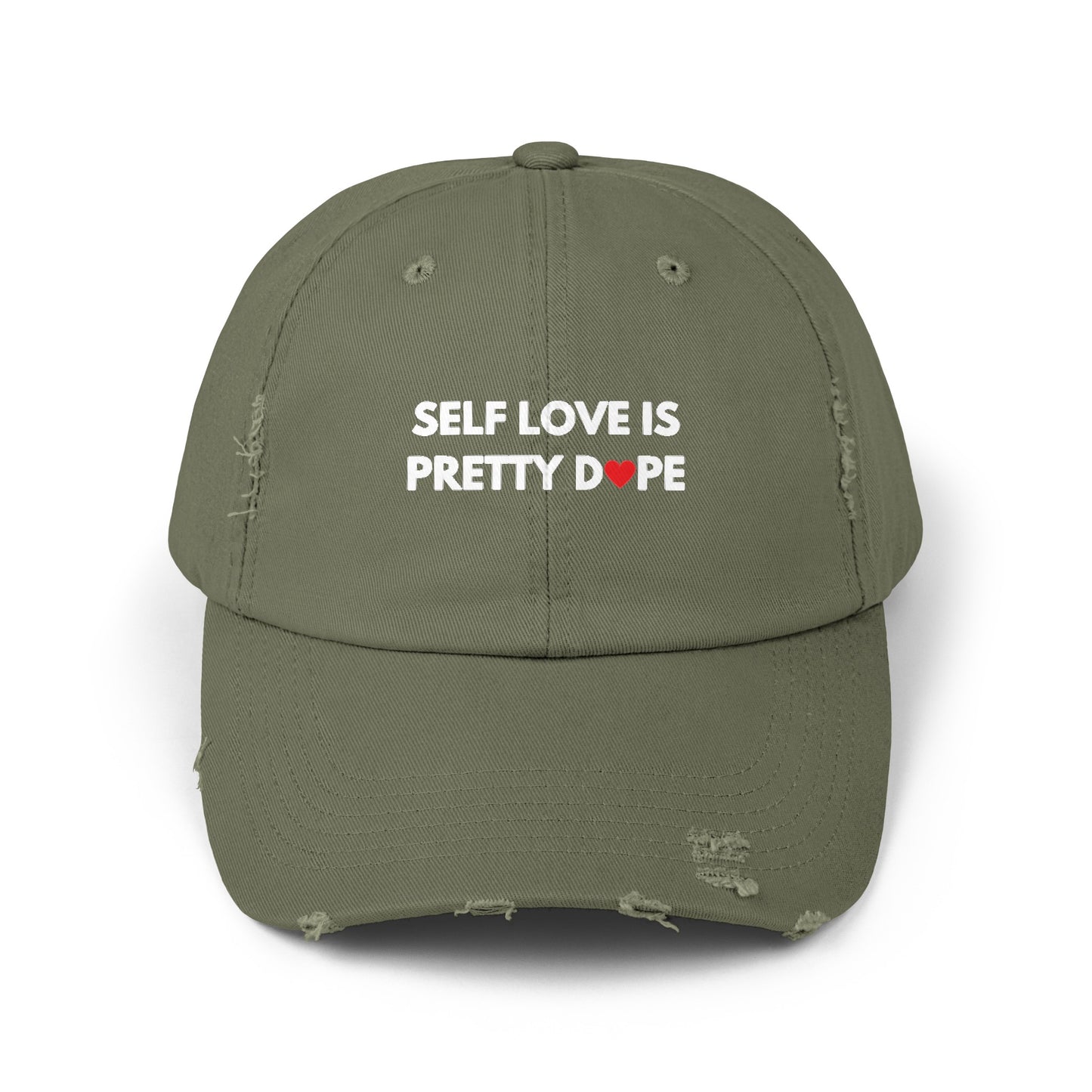 Unisex Distressed Cap | Self Love is Pretty Dope (Heart)