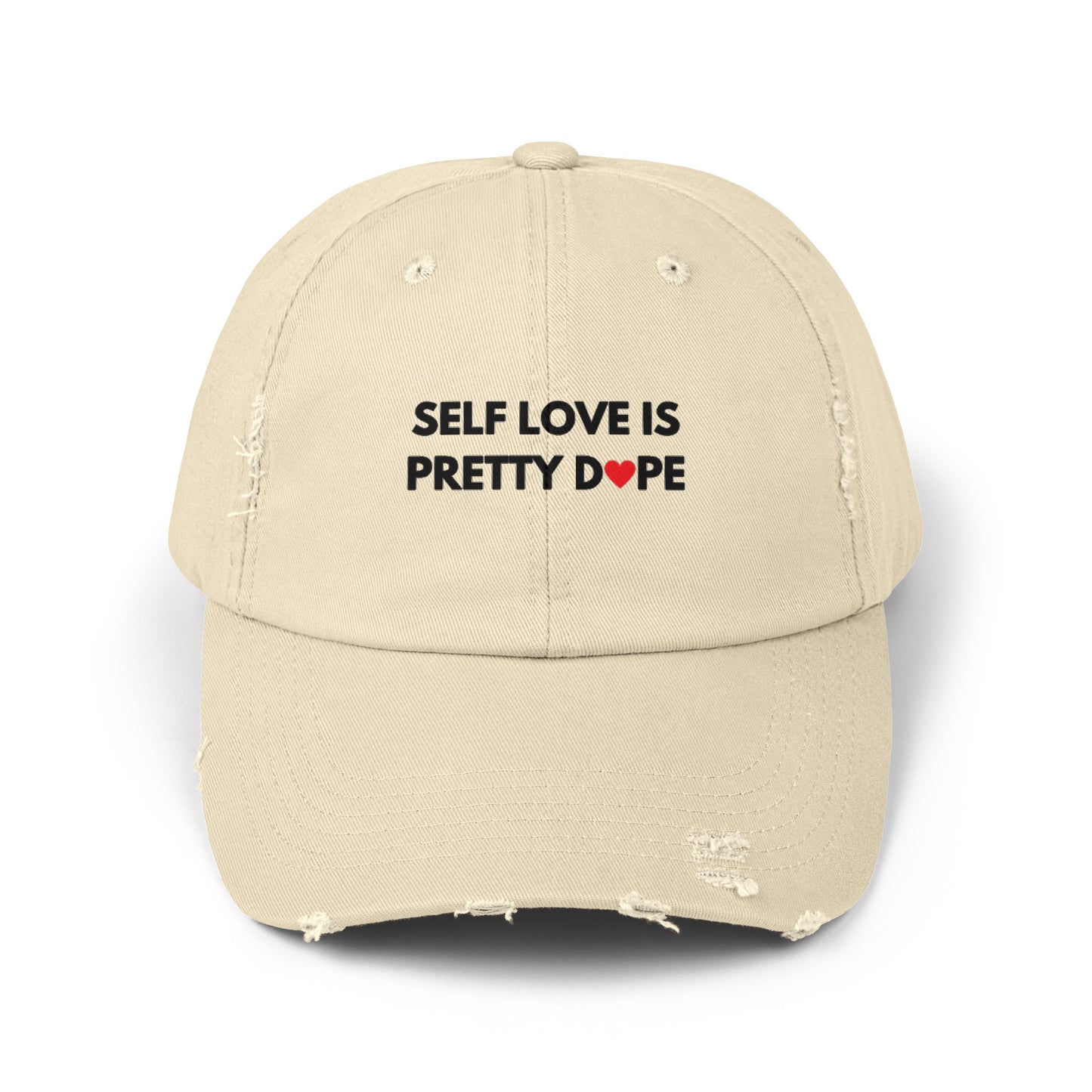 Unisex Distressed Cap | Self Love is Pretty Dope (Heart)