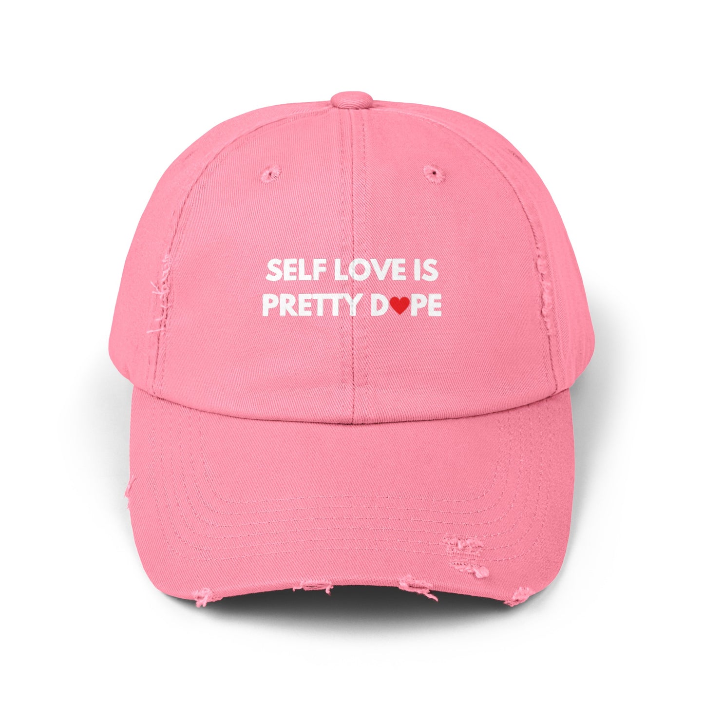 Unisex Distressed Cap | Self Love is Pretty Dope (Heart)