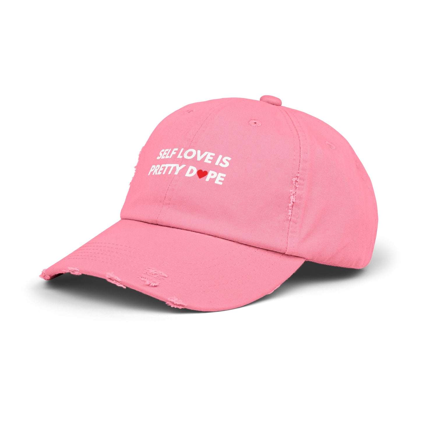 Unisex Distressed Cap | Self Love is Pretty Dope (Heart)